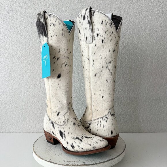 Lane boots Shoes - Lane Boots Womens Cowhide Cowboy Boots Tall Brown Western Cow Skin Size 6.5 NEW